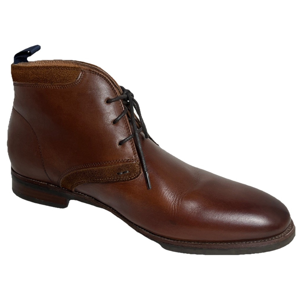 Florsheim Mens Uptown Chukka Boots US 8.5W Cognac Brown Leather Lace Up Shoes
